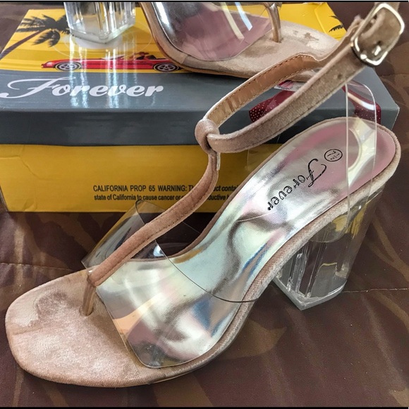 thick clear heels